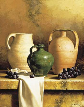 EARTHENWARE WITH GRAPES