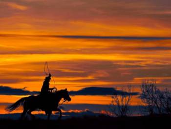 ROPIN' AT SUNSET