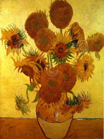 SUNFLOWERS ON GOLD